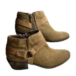 SAM EDELMAN Women’s Size 6M Phoenix Suede Short Ankle Boots Olive Green